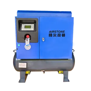 Airstone 3.7kw 4.5kw 5.5kw 7.5kw 9kw 220V 380V 50Hz Single Phase Screw Air Compressor Pm Vsd With 100L Tank Energy Saving