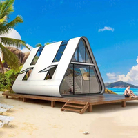 Maison conteneur préfabriquée française à deux étages Capsule spatiale mobile à panneau sandwich en acier pour station de vacances, bureau Capsule spatiale mobile