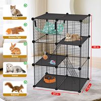 Enclos pour chat à 3 niveaux DIY, parc pour chat intérieur et extérieur avec hamac, cage en fil métallique détachable, cage pour chat