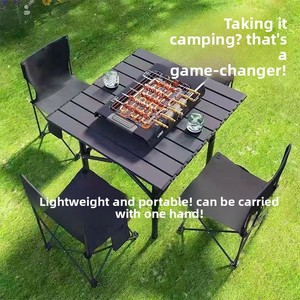 Cross-border Outdoor Camping Folding Tables &amp; Chairs <strong>Barbecue</strong> Sets <strong>Portable</strong> 300 Jin Load Capacity Outdoor Furniture Wholesale - Product Image 4