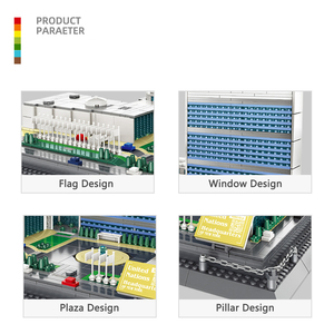 Wange 6219 Blocs de construction créatifs Modèle Siège des Nations <span class=keywords><strong>Unies</strong></span> à New York Ensemble de jouets éducatifs en plastique - Product Image 3