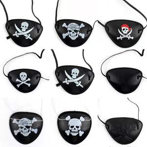 Cache-œil de pirate noir, masque pour un œil, masque de capitaine pour Halloween, Noël, fête à thème - Product Image 2