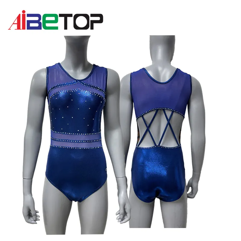 Rok dansa balet ritmik leotard senam grosir kompetisi biru leotard senam