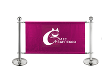 Barrières de file d'attente personnalisées à double face pour café