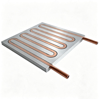 Plaque de refroidissement liquide personnalisée en cuivre à 8 boucles, tubes en aluminium, 200*200*12mm, plaque de refroidissement liquide carrée personnalisée