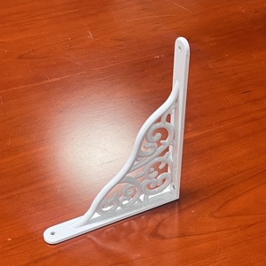 <span class=keywords><strong>Support</strong></span> d'étagère mural en <span class=keywords><strong>aluminium</strong></span> de 4 mm d'épaisseur, décoratif, blanc, en forme de L - Design à motifs roulés ornés - Product Image 2