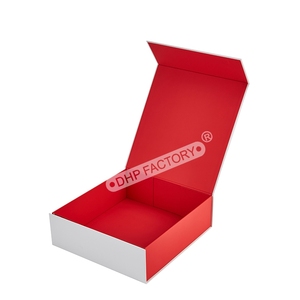 Red and White <b>Magnetic</b> Foldable Gift <b>Box</b> Custom Rigid Paperboard Packaging for Clothing Beauty Sets and Gift Items - Product Image 4
