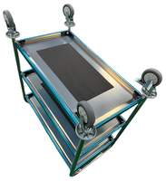 Chariot mobile Sunmax à 2 niveaux en plastique pour aliments avec roues, fournitures pour hôtels et restaurants, prix du fabricant