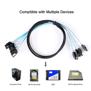 สาย SATA-III SAS 4ชิ้น/เซ็ต SATA 3.0 6Gbps HDD SDD <span class=keywords><strong>Data</strong></span> CABLE ทดแทนสำหรับคอมพิวเตอร์เซิร์ฟเวอร์ SSD HDD CD DVD drives RAID (3.3FT) - Product Image 5