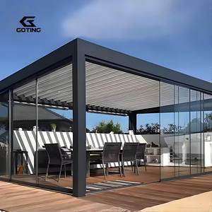 Pergola Verstelbaar Lamellendak Waterdicht Tuin Gemotoriseerd Paviljoen & Tuinhuisje Geroteerd Aluminium Luxe Aangepaste Outdoor - Product Image 1