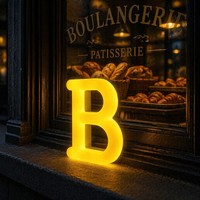 Letrero Acrílico Retroiluminado de 22 mm de Grosor para Panadería, Decoración de Pared, Letras LED 3D con Bordes Redondeados Personalizadas, Logotipo para Fachada de Tienda