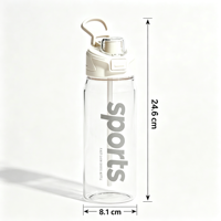 Bouteille d'eau de sport en gros avec couvercle à paille, gourde portable en plastique anti-fuite pour activités de plein air et fitness