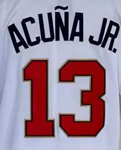 Hommes 1 Ozzie Albies <span class=keywords><strong>13</strong></span> Acuna JR 27 Austin Riley Vente en gros Maillot de baseball brodé Maillot respirant grande taille Chemises - Product Image 2