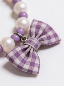 <span class=keywords><strong>Collar</strong></span> para Gato y Perro, Nuevo y Elegante, con Colgante de Lazo a Cuadros Morado - Product Image 4