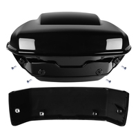 Sac de coffre arrière Grand Tour Pack noir brillant avec fermoirs chromés compatible avec Harley Touring CVO Road Glide Street Glide 2014-2026