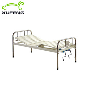 Lit médical simple en acier inoxydable Xufeng avec manivelle unique et dossier réglable pour les soins à domicile - Product Image 4