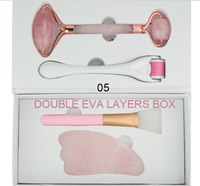 Ensemble de soins de la peau personnalisés Quartz Jade Roller Guasha avec huile essentielle et crème pour les yeux ensemble de rouleau masseur outil de beauté en gros