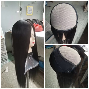 Perruque <span class=keywords><strong>m</strong></span>édicale sans colle en cheveux humains Remy chinois, base en soie 5x5 pouces, nouée à la main, pour femmes souffrant d'alopécie, avec bonnet en silicone - Product Image 5