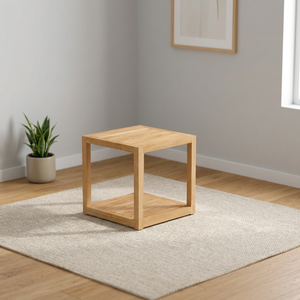 Table à manger carrée en bois massif, design minimaliste moderne, imperméable, écologique, durable, meubles de maison avec étagère inférieure, 2 places - Product Image 4