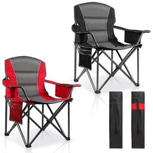 High Quality Wholesale Portable Outdoor Chair With Cup Hold on Right Handle Large Side Storage Bag Foldable Camp Chair - Product Image 3