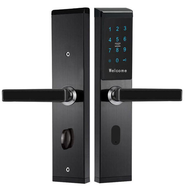 Stainless Steel Security Electronic Smart Biometric Fingerprint Door Lock BLE/WiFi TTlock App Cloud Storage for Wood Door Home