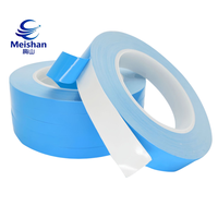 Ruban PET double face thermiquement conducteur résistant aux hautes températures Meishan avec film de protection bleu en fibre de verre pour bandes LED d'usine