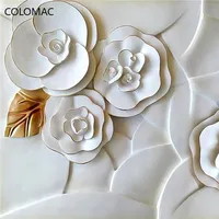Papel Tapiz Mural Personalizado, Relieve Estereoscópico 3D, Flores, Fresco, Papel Tapiz Autoadhesivo para Sala de Estar, Decoración del Hogar para Dormitorio