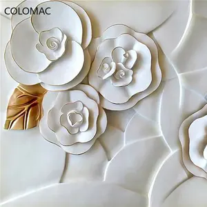 <span class=keywords><strong>Papier</strong></span> <span class=keywords><strong>peint</strong></span> mural personnalisé 3D en relief stéréoscopique fleurs <span class=keywords><strong>fresque</strong></span> salon papiers peints à peler et coller décoration intérieure pour chambre à coucher - Product Image 5