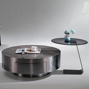 Mesas de centro redondas nórdicas de muebles de sala de estar de lujo de estilo moderno para el hogar - Product Image 3
