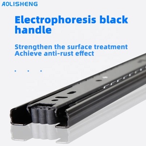 Glissières de tiroir télescopiques modernes AOLISHENG à roulement à billes 3 voies, extension complète 45 mm, système silencieux pour <span class=keywords><strong>cuisine</strong></span>, chambre et extérieur - Product Image 4