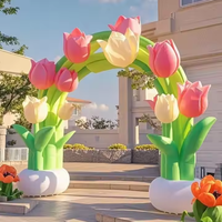 Fleur gonflable géante personnalisable pour l'extérieur, fête, mariage, festival, fleur gonflable avec lumière LED pour la décoration de scène