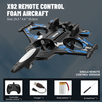 Avión RC de Espuma AiJH con Luces LED de Colores, Avión con Giro de 360°, Avión de Combate para Principiantes, Planeador RC Fácil de Volar, Juguetes de Aviones RC
