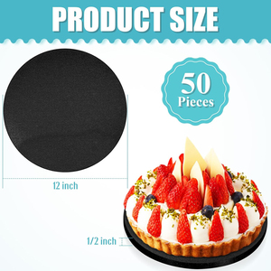 Planche à gâteau de boulangerie personnalisée de 12 pouces étanche à l'eau <span class=keywords><strong>disque</strong></span> à gâteau à dessert en argent doré pour biscuit pain sandwich bonbons - Product Image 6