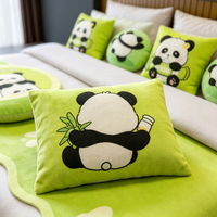 Parure de lit hôtelière thème Panda pour enfants, couvre-lit et couvre-sommier pour la décoration de chambre d'enfant, idéal pour les hôtels, complexes hôteliers et maisons d'hôtes - Vente en gros