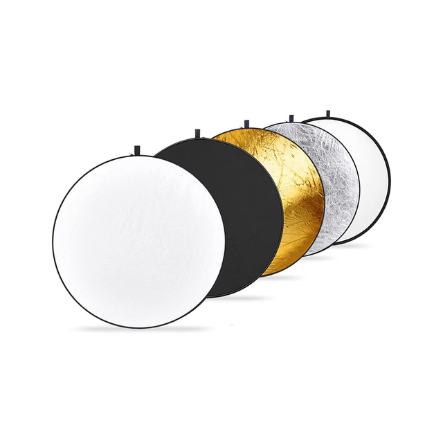 NEEWER 43 Inch/110cm Light Reflector Diffuser 5 in 1 with Bag Translucent Silver Gold White Black for Outdoor Lighting