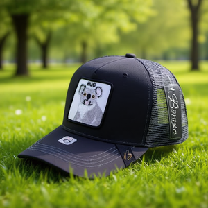 Cappello Trucker Bra.le con Ricamo Animale, 6 Pannelli in Tessuto a Rete, Regolabile, Unisex, Casual, Primavera-Estate - Product Image 2