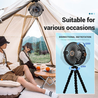 Ventilateur portable rechargeable 2026 pour poussette, avec trépied et clip, petit ventilateur personnel de table pour camping et refroidissement d'air
