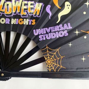 Halloween Festival Large 33cm Kung Fu Clack Fan Customized Logo Pride Bamboo Craft Traditional Angel for Party Rave <b>Rainbow</b> - Product Image 3