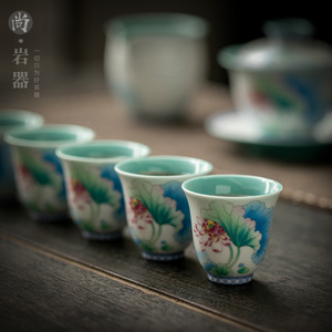 Taza de té de flor de loto, juego de té de porcelana Kung Fu, taza individual para té de la tarde, fabricada en el condado de Dehua - Product Image 1