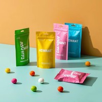 Op maat bedrukte, vochtbestendige, hersluitbare staande pouch met transparant venster, voedselveilige kunststof verpakking voor huisdierenvoer en sushi