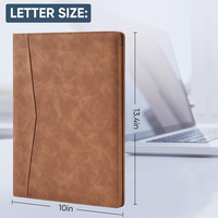Portafolio de Negocios de Lujo A4 Vding VD-688 Negro, Carpeta de Archivos, Maletín de Cuero PU, Almacenamiento Seguro de Documentos, Calculadora, Libretas, Tarjetas