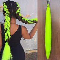 Perruque queue de cheval tressée colorée avec élastique, nouée à la main, pour Halloween