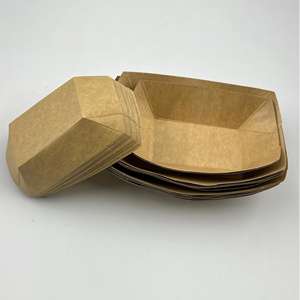 Boîtes à nourriture en papier jetables, boîte à lunch en papier kraft, plateau à collation écologique - Product Image 4