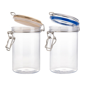 Bocaux à pouding en plastique transparents doublement renforcés de 750 ml, légers, avec fermeture à fil de serrage, organisateur d'assaisonnements - Product Image 1