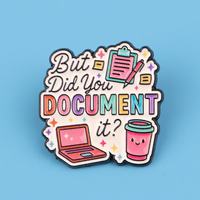En gros, épingles en métal à motifs de dessins animés, épingles en émail avec citations mignonnes, broches et accessoires de vêtements créatifs et personnalisés, souvenirs