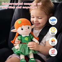 Poupée en peluche douce de 16 pouces, design adorable avec robe en tulle trèfle, joli ornement pour l'espace des animaux de compagnie et l'intérieur