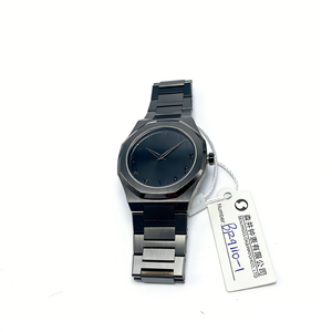 Montre classique minimaliste noire avec cadran arabe, <span class=keywords><strong>lunette</strong></span> octogonale, entièrement en acier inoxydable, étanche, pour homme, pour tous les jours - Product Image 6