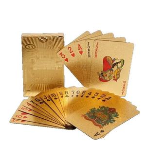 Cartes à jouer de luxe LEYAO en feuille d'or, imperméables et durables, pour jeux de casino et cadeaux haut de gamme – Cartes à jouer dorées - Product Image 1