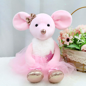Topolino di <span class=keywords><strong>Peluche</strong></span> Rosa con Grandi Orecchie, Giocattoli Imbottiti con Vestito, Bambole Ballerine, Regali per Recital, Eleganti Bambole <span class=keywords><strong>Topo</strong></span> Promozionali - Product Image 3