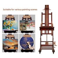 Chevalet professionnel double usage en bois de hêtre, grand format, réglable, durable, brun rougeâtre, pour étudiants en peinture à l'huile chinoise